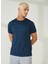 Bisiklet Yaka Koyu Mavi Erkek T-Shirt A266T2T02- 1