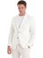 Ekru Slim Fit Düz Mono Yaka Casual Ceket 1