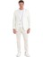 Ekru Slim Fit Düz Mono Yaka Casual Ceket 2
