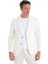 Ekru Slim Fit Düz Mono Yaka Casual Ceket 3