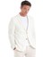 Ekru Slim Fit Düz Mono Yaka Casual Ceket 4