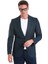 Lacivert Slim Fit Mono Yaka Klasik Ceket 1