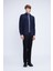 Lacivert Slim Fit Uzun Kol Düğmeli Yaka Flanel Gömlek 2