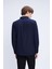 Lacivert Slim Fit Uzun Kol Düğmeli Yaka Flanel Gömlek 5
