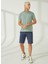 Normal Bel Slim Fit Koyu Mavi Erkek Bermuda Şort A261NAT99TC502B 1