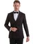 Bordo Slim Fit Düz Sivri Yaka Klasik Kruvaze Smokin Damatlık 3
