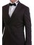 Bordo Slim Fit Düz Sivri Yaka Klasik Kruvaze Smokin Damatlık 6