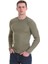 Yeşil Slim Fit Fitilli Bisiklet Yaka Yünlü Triko Kazak 1