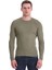 Yeşil Slim Fit Fitilli Bisiklet Yaka Yünlü Triko Kazak 2