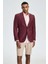 Saf Keten Bordo Yazlık Blazer Ceket 3