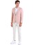 Kahverengi Slim Fit Düz Sivri Yaka Casual Keten Ceket 4