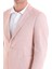 Kahverengi Slim Fit Düz Sivri Yaka Casual Keten Ceket 5