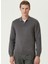 Antrasit Erkek Polo Slim Fit Düz Kazak 1091789 2