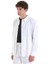 Beyaz Regular Fit Düz Mono Yaka Keten Overshirt Spor Takım 4