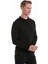 Siyah Regular Fit Düz Polo Yaka Triko Kazak 5