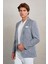 Lacivert Comfort Fit Desenli Mono Yaka Casual Ceket 4