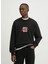 Siyah Erkek Bisiklet Relaxed Düz Sweatshirt 50521081_DLOGONTY 2