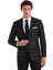 Siyah Slim Fit Kareli Mono Yaka Casual Takım Elbise 2