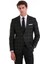 Siyah Slim Fit Kareli Mono Yaka Casual Takım Elbise 3