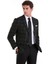 Siyah Slim Fit Kareli Mono Yaka Casual Takım Elbise 8