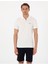 Ekru Slim Fit Örme Dokulu Polo Yaka Tişört 1