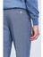 Mavi Slim Fit Çizgili Kruvaze Klasik Takım Elbise 4
