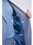 Mavi Slim Fit Çizgili Kruvaze Klasik Takım Elbise 6