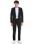 Siyah Slim Fit Düz Mono Yaka Klasik Takım Elbise 1