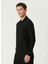 Siyah Erkek Düğmeli Slim Fit Düz Sweatshirt 1092426 4
