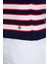 Beyaz Çizgi Desenli Bisiklet Yaka Lacivert Triko T-Shirt 6