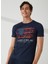 Bisiklet Yaka Mavi Erkek T-Shirt FM23S22TGBLUE 1