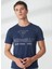Bisiklet Yaka Mavi Erkek T-Shirt FM23S01TGBLUE 1