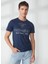 Bisiklet Yaka Mavi Erkek T-Shirt FM23S01TGBLUE 3