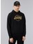 Kapüşon Yaka Siyah Erkek Sweatshırt 60284705NBA Foıl Prınt Hoody Loslak 1