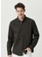 Slim Fit Klasik Yaka Haki Erkek Gömlek 1080116 1