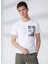 Bisiklet Yaka Beyaz Erkek T-Shirt FM23S38TGWHITE 1