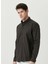 Slim Fit Klasik Yaka Haki Erkek Gömlek 1080116 3