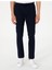 Lacivert Slim Fit Keten Görünümlü Kanvas Pantolon 2