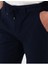 Lacivert Slim Fit Keten Görünümlü Kanvas Pantolon 5