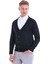 Lacivert Comfort Fit Düz V Yaka Yünlü Triko Hırka 1