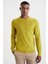 Slim Fit Bisiklet Yaka Koyu Sarı Merino Yün Triko 1