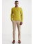 Slim Fit Bisiklet Yaka Koyu Sarı Merino Yün Triko 3