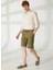 Normal Bel Slim Fit Yeşil Erkek Bermuda Şort A261OSLOPHILIPB 1