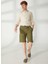 Normal Bel Slim Fit Yeşil Erkek Bermuda Şort A261OSLOPHILIPB 2