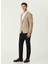 Ekru Erkek Düğmeli Slim Fit Düz Sweatshirt 1092426 3