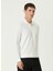 Ekru Erkek Düğmeli Slim Fit Düz Sweatshirt 1092426 4