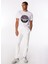 Bisiklet Yaka Baskılı Kırık Beyaz Erkek T-Shirt J4SM-TST7241 2