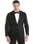 Siyah Slim Fit Desenli Çıkma Sivri Yaka Klasik Damatlık 3