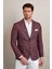 Bordo Slim Fit Desenli Mono Yaka Klasik Ceket 1