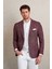 Bordo Slim Fit Desenli Mono Yaka Klasik Ceket 2